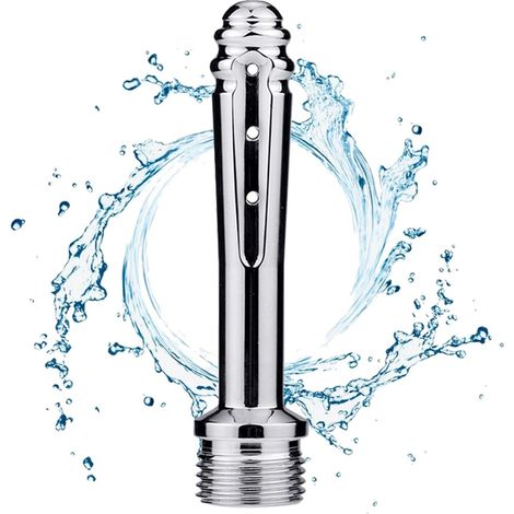 Petit Buse Shower - Pommeau de douche 7 trous - Cleaner Douche System Cleaner - Livré avec une Pochette en Velours (Silver) (1/4)