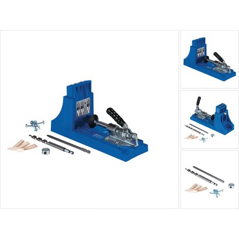 Gabarit de perçage Kreg K4 – 3 guides pour bois de 12 à 38 mm – Précision de forage élevée – Angle de perçage optimal