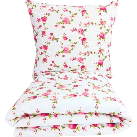 Set di biancheria da letto 200x220 cm, cotone, fiori, spesso, 3 pezzi, produttore polacco. (1/5)