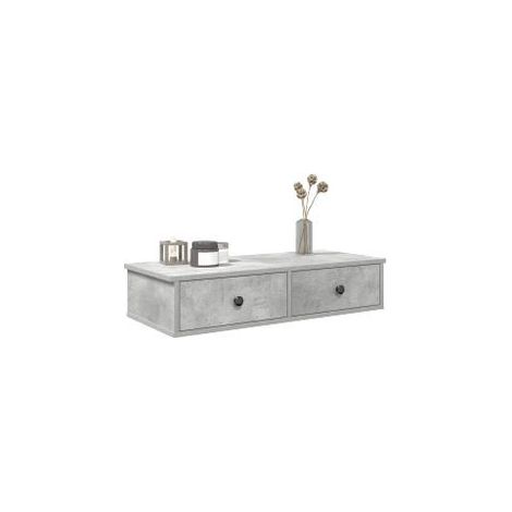 Étagère murale avec tiroirs gris béton bois d'ingénierie (1/5)