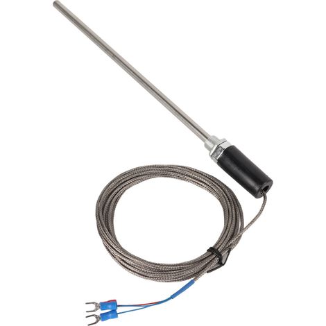 PT100 M12 Thermoelement-Sonde, Temperaturfühler aus Edelstahl, 200 mm, 0–400 °C, 4 m Kabel (1/5)