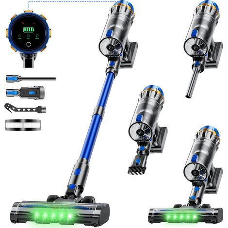 MESYA – Aspirateur balai sans fil 600W – 60 KPA – Autonomie 75 min – Technologie GreenEye – Brosse Motorisée Anti-Enchevêtrement – Batterie Amovible – Filtre HEPA Lavable – Réservoir 1.6L (1/5)