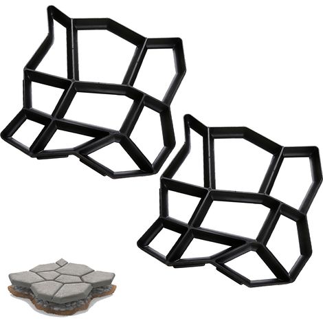 SWANEW 2 pezzi Stampi per cemento 43x43x4cm, lastre di pavimentazione, fattoria, giardino, giardino, decorazione del giardino, sentiero, fai da te, pavimentazione, riutilizzabile, colata, imitazione d (1/5)