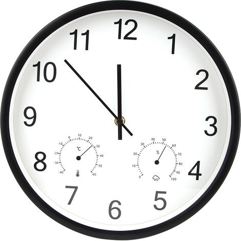 Horloge murale numérique simple en métal avec thermomètre et hygromètre multifonction (1/5)