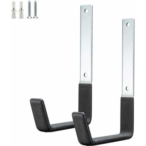 Crochets utilitaires pour mur de garage, crochets de rangement très résistants, organisateur d'outils de jardin, crochets de rangement mural en acier (M 12,5 x 19 cm), STEEL HOOKS 2PACK (1/4)