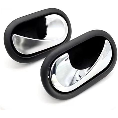 Poignée de porte intérieure d’intérieur de voiture compatible avec Renault Master MK3 Megane II Clio III Scenic II - Chrome (1/3)