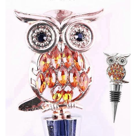 Bouchons de vin en cristal en forme de hibou (25-26 pièces), bouchons de bouteille de vin durables et réutilisables. (1/4)