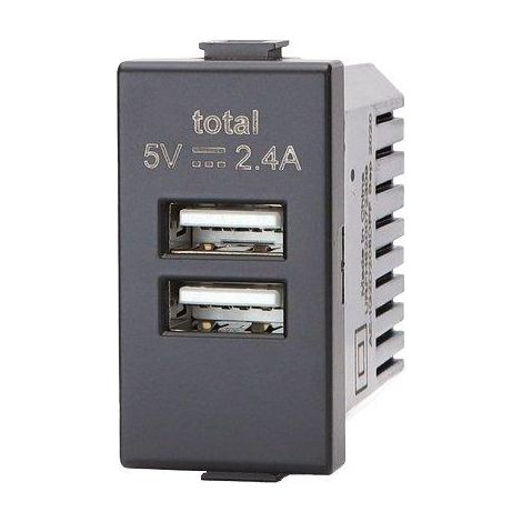 PRESA USB ABM - NERO 2 PRESE USB VOLT 5 A 2.4- 8 pezzi