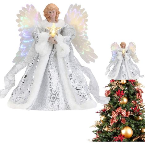 Angel Figurine - Acrylic Christmas Tree Topper - Rustic Farmhouse Decoration for Indoor Outdoor Use - 1 Piece (1/5)