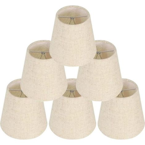 6 Pièces Abat-Jour pour Lampes de Table Lampe, abat jour clip, abat jour ,Remplacement Abat Jour en Lin Petits Abat Jour avec Cl (1/5)