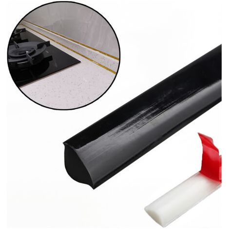 Bandes décoratives autocollantes de 5 m, imperméables, à monter soi-même, adaptées aux bords des murs, bandes de calfeutrage d'angle (8 mm, noir) (1/5)