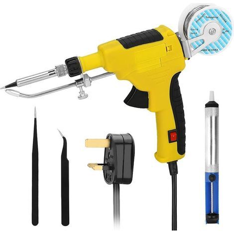 Kit de fer à souder électronique. outils de soudage pour pistolet à souder 60W Ensemble de fer à souder avec pistolet à souder / 2 pinces/pompe à dessouder/fil d'étain (Réglementation européenne) (1/5)