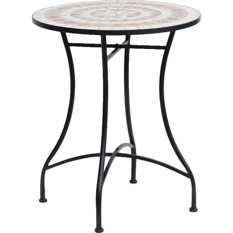 Table d'extérieur, Ø60 cm, Hauteur 71 cm, Cadre en acier, Plateau en céramique, Charge maximale 100 kg (1/5)