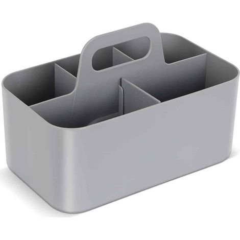 Organizer Caddy - 25 X 15 5 X 1 Cm - Con Separador Extraible - Para Baño Oficina Y Escuela - Gris - 1 Unidad (1/5)