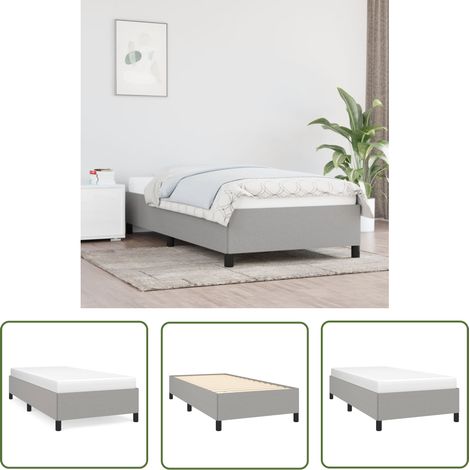 Lit adulte pour 1 personnes, Structure de lit, Assemblage Facile, Gris clair 90x200 cm Tissu OIB9393E (1/5)