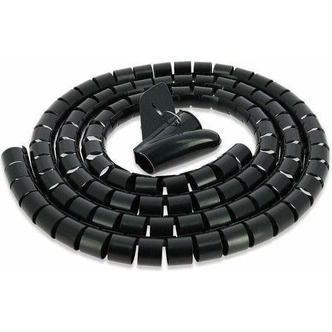 Guaina a spirale per cavi elettrici da 22 mm x 10 m – Gestione cavi di alta qualità – Canalina portacavi, guaina intrecciata, protezione cavi, guaina elettrica intrecciata, passacavo per ufficio (1/4)