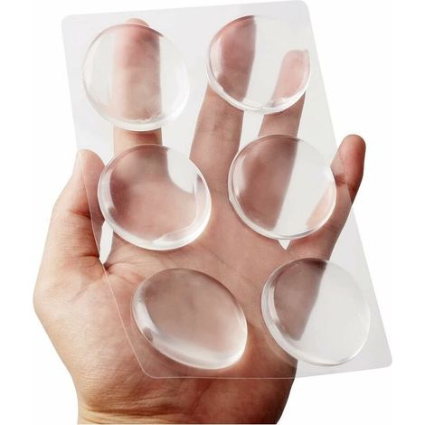 5 Pièces Butées de Porte, 4cm Butée de Poignée Murale, Butoir de Porte Autocollant, Bouton de Porte en Caoutchouc Transparent Ronde Pour Porte Sol Mur Placard Tiroir Meuble (1/5)