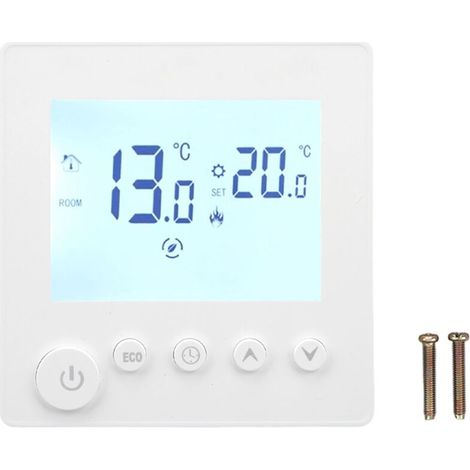 Thermostat de Chauffage Écran LCD Intelligent Régulateur de Température Ambiante Programmable pour Maison Chaudière à Murale au Sol (1/5)
