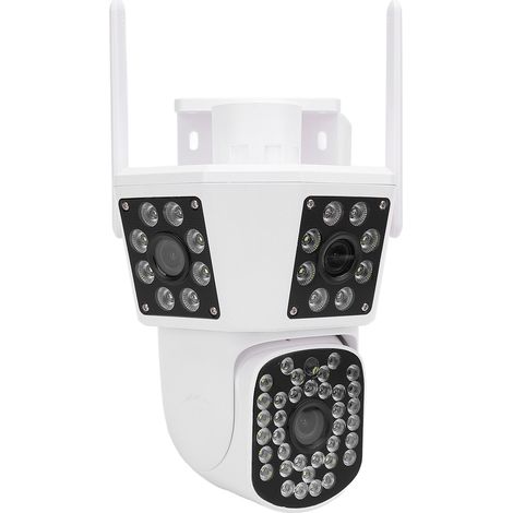 Caméra de sécurité 6 MP à 3 objectifs pour extérieur et intérieur, détection humaine, suivi automatique, alerte IA intelligente, étanche IP55, sans fil, prise UE (1/5)