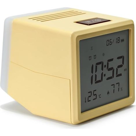 Réveil numérique, rechargeable par USB, silencieux, avec veilleuse et écran LCD, horloge numérique avec 2 alarmes et fonction snooze, horloge de table pour chambre à coucher, bureau, voyage (1/5)