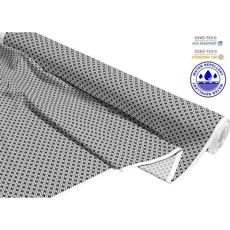 TISSUS DÉCORATIFS D'EXTÉRIEUR OXFORD - Motif tissage noir et blanc I DR174 (1/5)