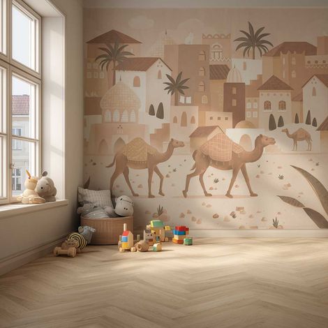 Papier peint aventure chambre garçon - La Cité des Sables papier peint (1/5)