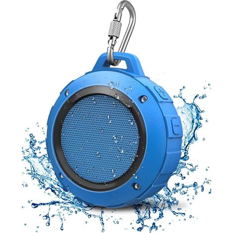 Enceinte Bluetooth étanche extérieure, mini portable sans fil pour douche, voyages et sport avec caisson de basses intégré, basses renforcées et microphone, adaptée pour voiture et téléphone portable (1/5)