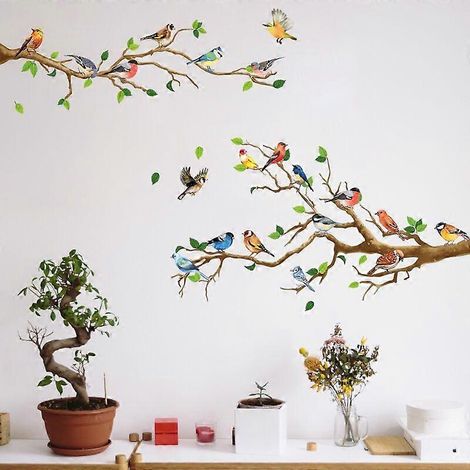 Vinilo decorativo de pared con diseño de árbol y animales de la selva. Pegatinas decorativas removibles para la habitación de los niños, bebés y salas de estar.