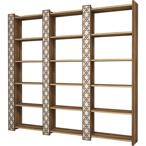 Étagère bibliothèque bois marron et crème Orka 184cm (1/4)