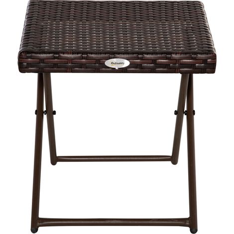 Table d'appoint rotin pliante 40x40x40cm Marron