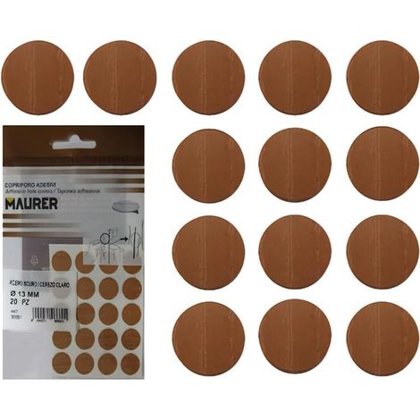 MAURER tapatornillos adhesivos cerezo claro (blister 20 unidades)