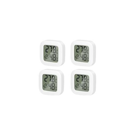 4er-Pack Mini-Thermometer-Hygrometer für den Innenbereich, hochpräzise Temperatur- und Hygrometeranzeige mit Luftsymbol, komfortabel für Küche, Kinderzimmer, Gewächshaus, Lagerhalle, Büro – Crezuo (1/4)