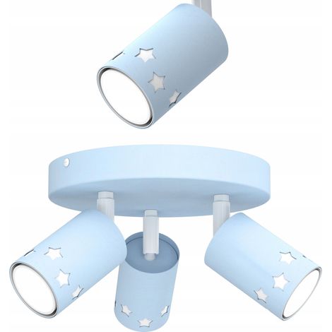 Kinder-Deckenleuchte, LED-Lampe für Jungen, blaue Sterne