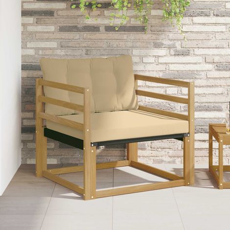 Teenpull – Outdoor-Sofagarnitur Massives Akazienholz und Textilene Weiß (1/5)