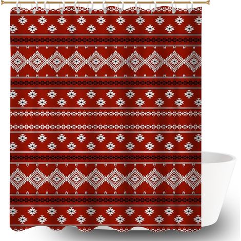 Rideau de bain imprimé polyester 180x180 robuste séparation douche pour un éveil en douceur le matin (1/5)