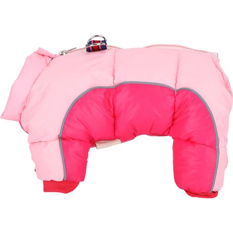 Manteau Hiver Chien - Fermeture Éclair Dos - Coupe-Vent et Chauffant - 4 Pattes - Rose - Taille 10 (1/5)