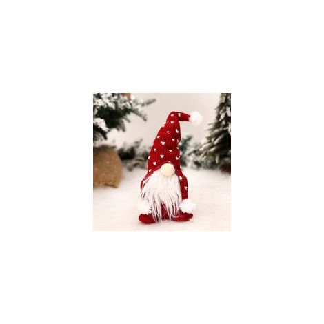 Décoration de lutin de Noël Ornements de Noël Cadeau de Thanksgiving Nain suédois Peluche Elfe du Nether Figurine Poupée Bureau Petit Mignon Rouge (1/4)