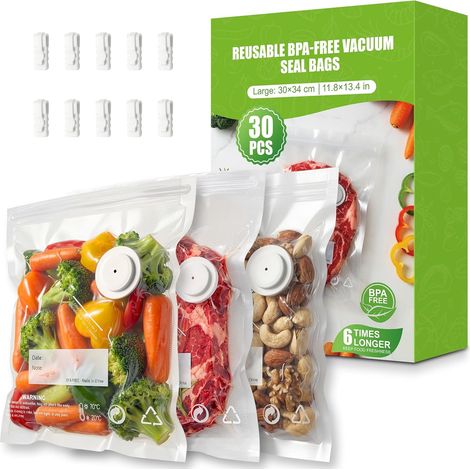 Sac Sous Vide Alimentaire Réutilisable avec Valve d’Air (1/5)