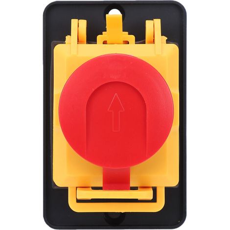 Interrupteur électromagnétique 16A à 4 broches, bouton poussoir d'arrêt d'urgence pour panneau électrique, outil électrique, Machine à bois (1/5)