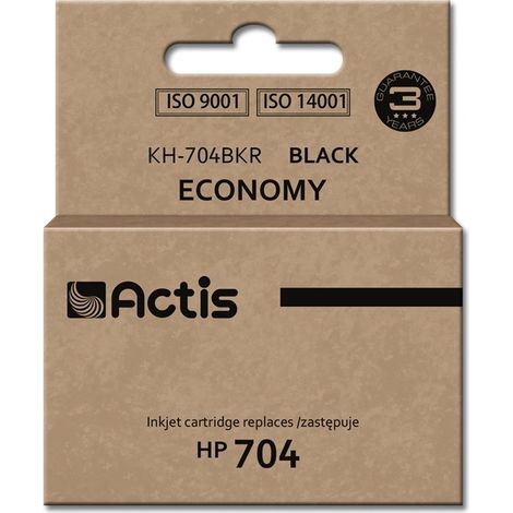 Encre Actis KH-704BKR (remplace HP 704 CN692AE Standard 15 ml noire)