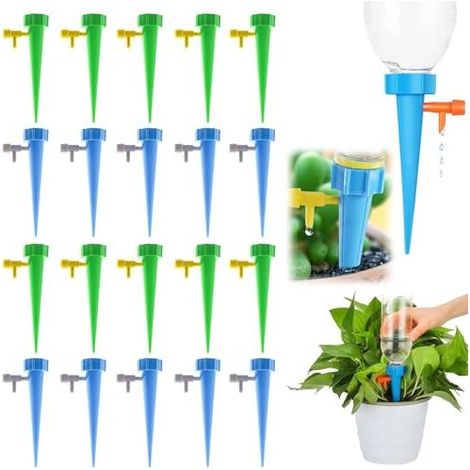 20er-Pack automatische Bewässerungskegel, automatische Bewässerungskegel für den Innenbereich mit einstellbaren Ventilen, Pflanzensprinkler für Topfgärten - (1/5)