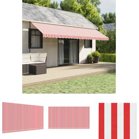 The Living Store Markisenbespannung Rot und Weiß Gestreift 6x3 m - Markisen (1/5)