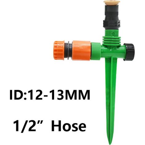 (D) Arroseur à eau avec filetage de 1/2 pouce, support en plastique, orientable de 0 à 360 degrés, buse d'arrosage et d'irrigation pour jardins, pelouses et exploitations agricoles (1/5)