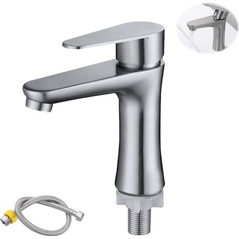 Mitigeur Lavabo, Robinet de Salle de Bain Robinet Lave Main, Robinet Lavabo Salle de Bain, Robinet Lave Main Eau Froide Robinetterie Toilettes Invités pour WC, Salle Bain (1/4)
