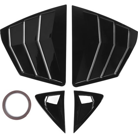 1 paire de persiennes de fenêtre latérale arrière, ABS robuste, garniture de couvercle de volet gauche droite pour Camry XV80 noir brillant (1/5)