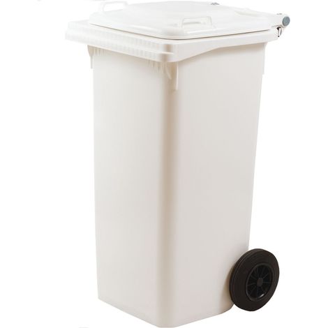 Bidone per raccolta differenziata con ruote 120Lt ICS - White (1/4)