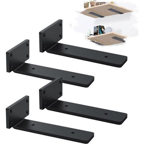 4er-Set Wandregalhalterung, Industriehalterung, Schwerlasthalterung, Wandregalhalterung (15 cm)