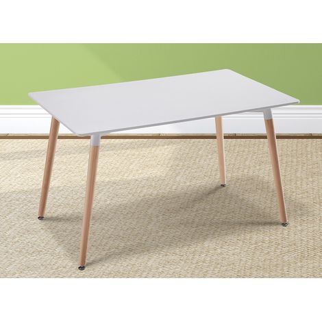 Table à manger, table de salon rectangulaire coloris blanc, naturel - longueur 120 x profondeur 80 x Hauteur 76 cm -PEGANE-