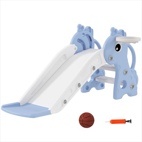 Portique de balançoire girafe 3 en 1 avec toboggan et panier de (1/5)