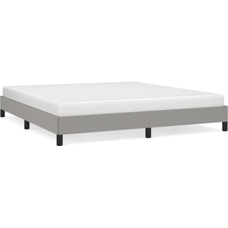 Bettgestell ohne Matratze Hellgrau 180x200 cm Stoff